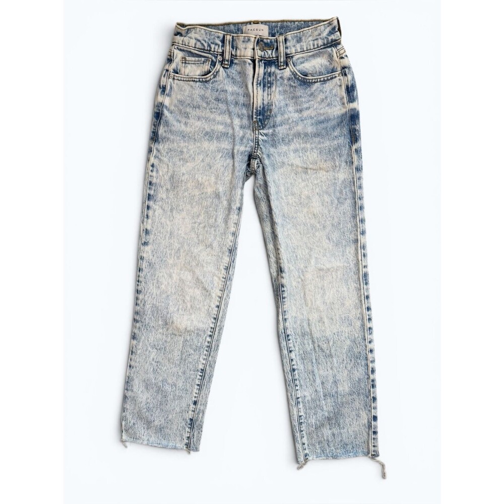 PacSun Stretch High Rise Straight Leg Jeans Acid Wash Size 23